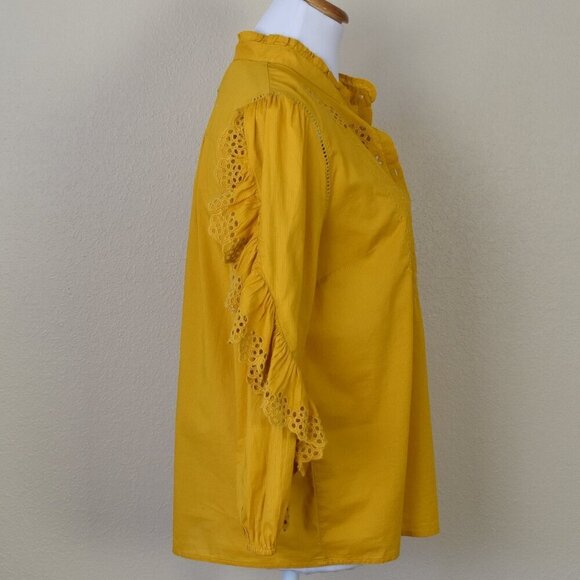 J. Crew Ruffle Sleeve Top with Embroidered Eyelet NEW - S - Picture 9 of 11
